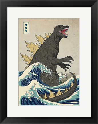 Framed Great Monster off Kanagawa Print