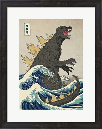 Framed Great Monster off Kanagawa Print
