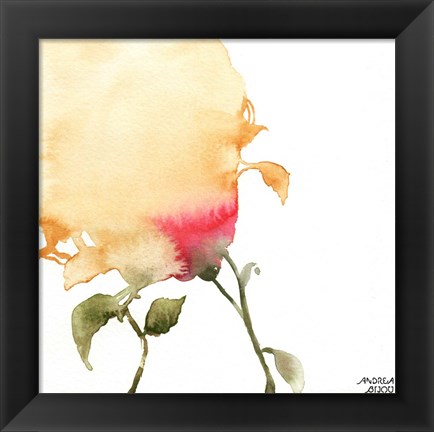 Framed Watercolor Floral Yellow and Red I Print