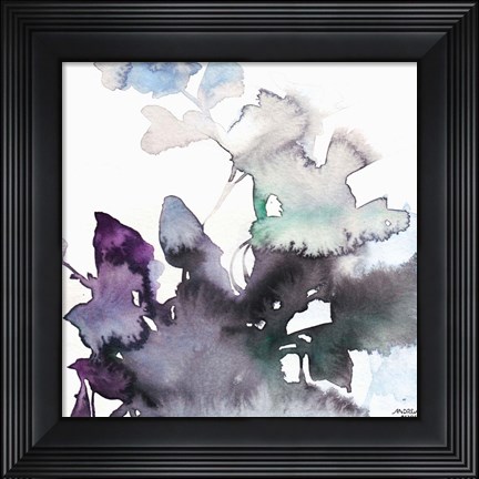 Framed Watercolor Floral Pink Purple Trio III Print