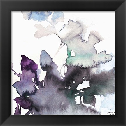 Framed Watercolor Floral Pink Purple Trio III Print