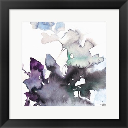 Framed Watercolor Floral Pink Purple Trio III Print