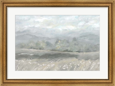 Framed Country Meadow Landscape Neutral Print