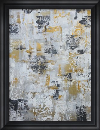Framed Silver Gray Gold Abstract Print