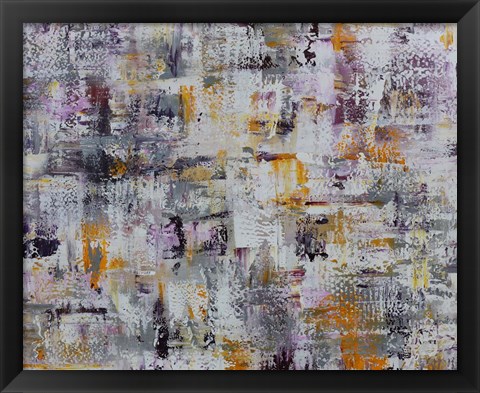 Framed Gold Purple Grey Abstract Print
