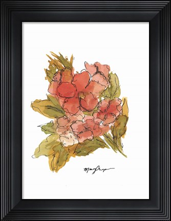 Framed Coral Floral Print