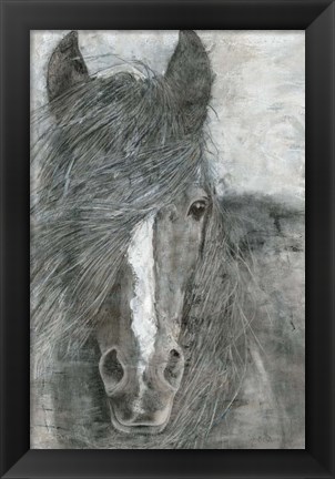 Framed Horse in the Wind Print