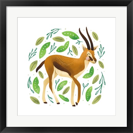 Framed Safari Cuties Gazelle Print