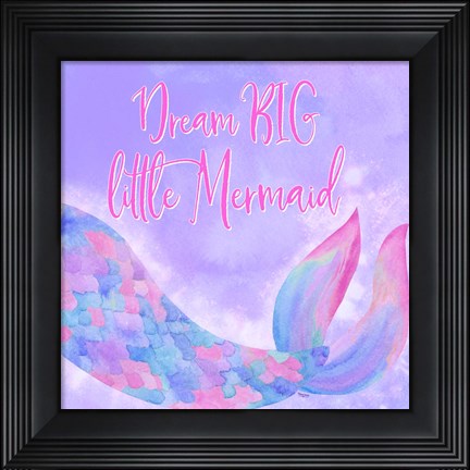 Framed Mermaid Life I Pink/Purple Print