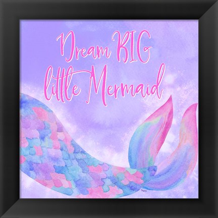 Framed Mermaid Life I Pink/Purple Print