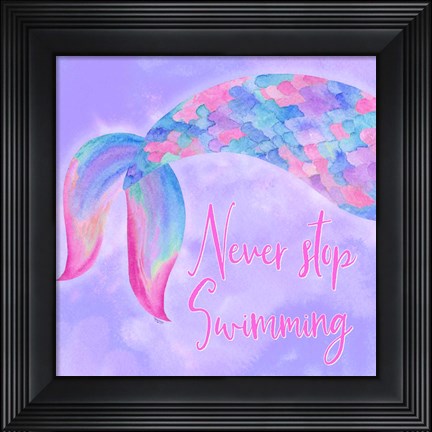 Framed Mermaid Life II Pink/Purple Print