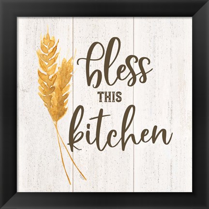 Framed Farm Life I Bless This Kitchen Print