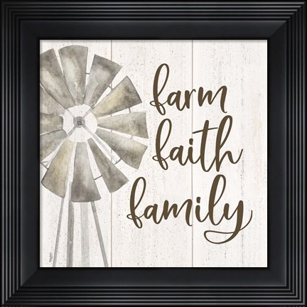 Framed Farm Life III Farm Faith Family Print