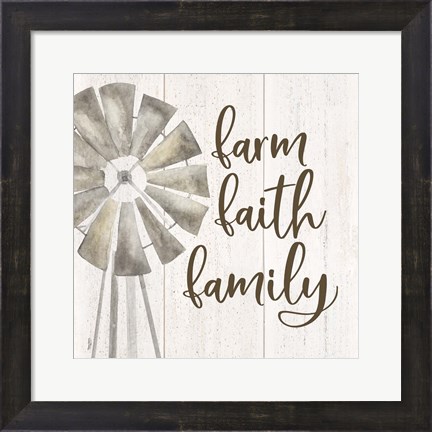 Framed Farm Life III Farm Faith Family Print