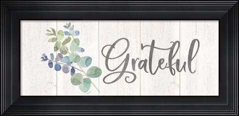 Framed Natural Inspiration Blue Grateful sign Print