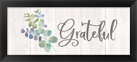 Framed Natural Inspiration Blue Grateful sign Print