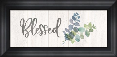 Framed Natural Inspiration Blue Blessings sign Print