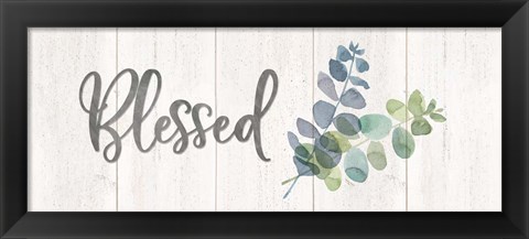 Framed Natural Inspiration Blue Blessings sign Print