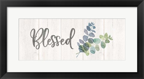 Framed Natural Inspiration Blue Blessings sign Print