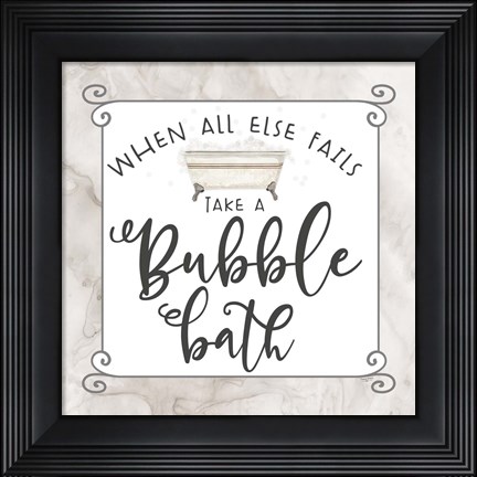 Framed Bath Humor Bubble Bath Print