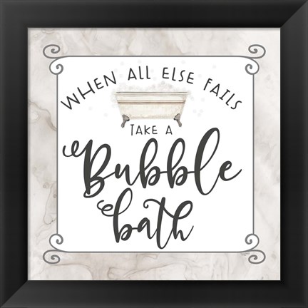 Framed Bath Humor Bubble Bath Print