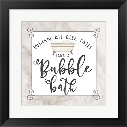 Framed Bath Humor Bubble Bath Print