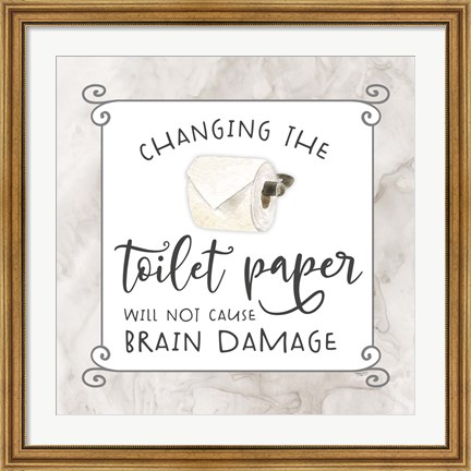Framed Bath Humor Toilet Paper Print