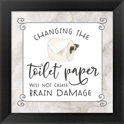 Framed Bath Humor Toilet Paper Print