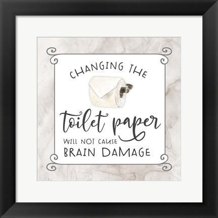 Framed Bath Humor Toilet Paper Print