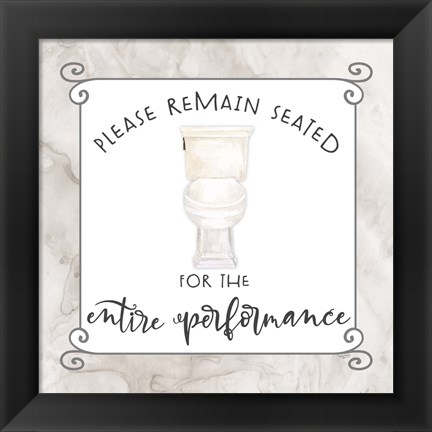 Framed Bath Humor Remain Seated Print