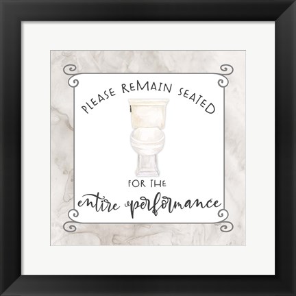 Framed Bath Humor Remain Seated Print