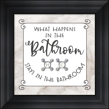 Framed Bath Humor What Happens Print