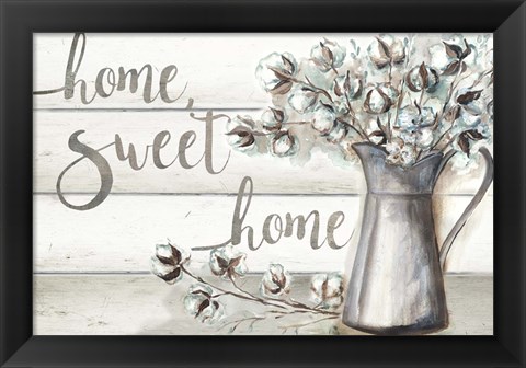 Framed Farmhouse Cotton Home Sweet Home Print