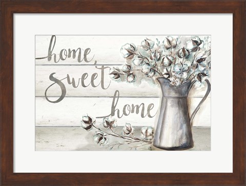 Framed Farmhouse Cotton Home Sweet Home Print