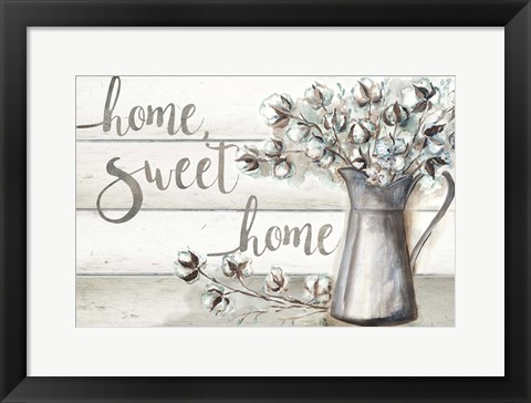 Framed Farmhouse Cotton Home Sweet Home Print