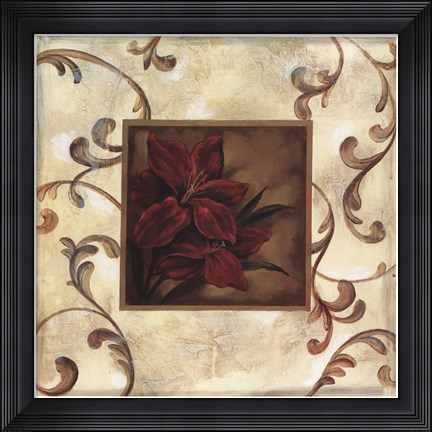 Framed Golden Scroll II Print