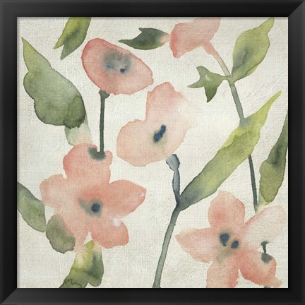 Framed Blush Pink Blooms I Print