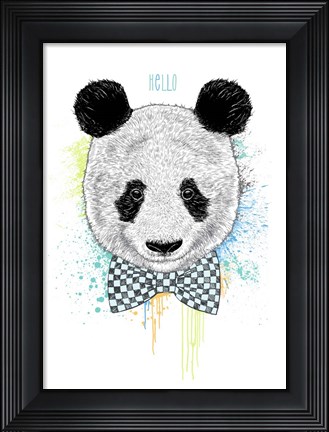 Framed Hello Panda Print
