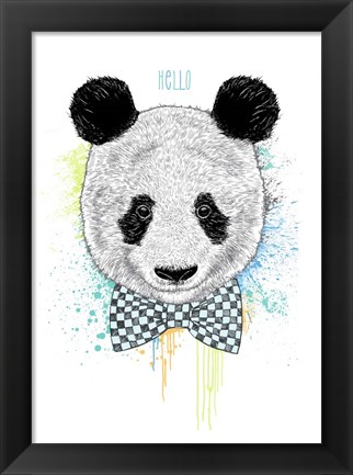 Framed Hello Panda Print