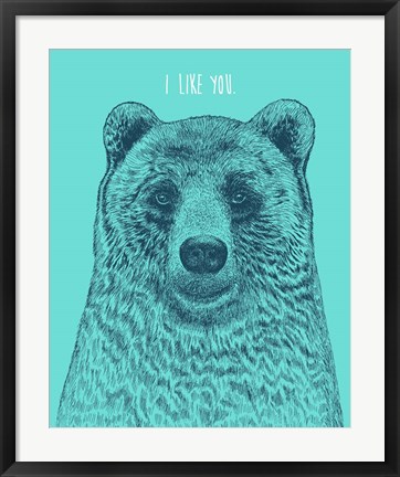 Framed I Like You Bear Print