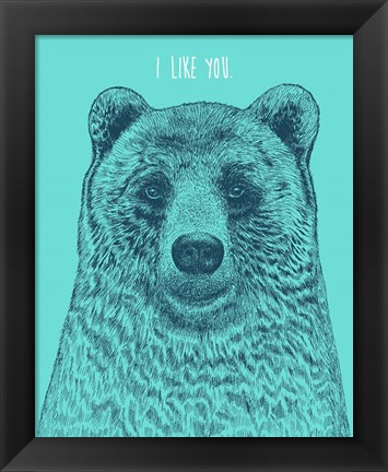 Framed I Like You Bear Print