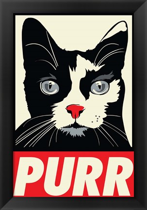 Framed Purr Propaganda Print