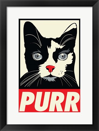 Framed Purr Propaganda Print