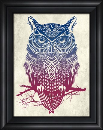 Framed Warrior Owl Print