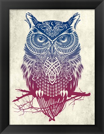 Framed Warrior Owl Print