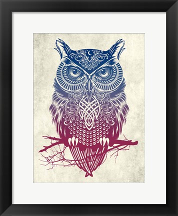 Framed Warrior Owl Print