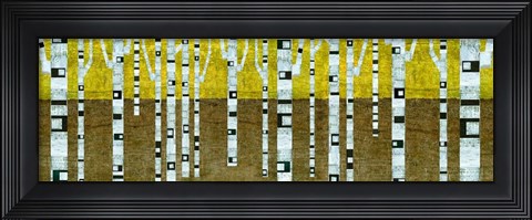 Framed Birches in Fall Print