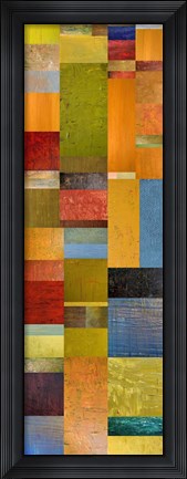 Framed Color Panels with Green Grass Print