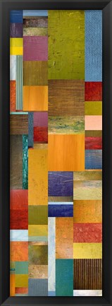 Framed Color Panels with Olives Stripes Print