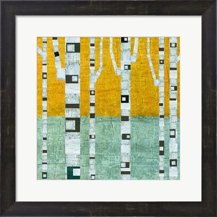 Framed Early Winter Birches Print